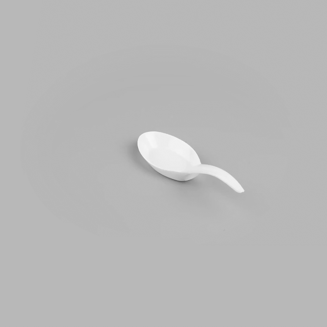 Mini Serve White Plastic Wave Spoon - 5" x 1 1/2" - 100 count box