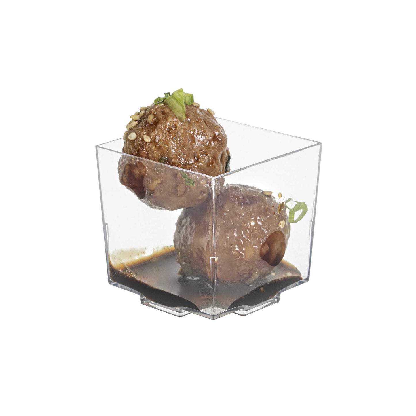 Mini Serve 2 oz Square Clear Plastic Quadrato Cup - 1 3/4" x 1 3/4" x 1 1/2" - 100 count box