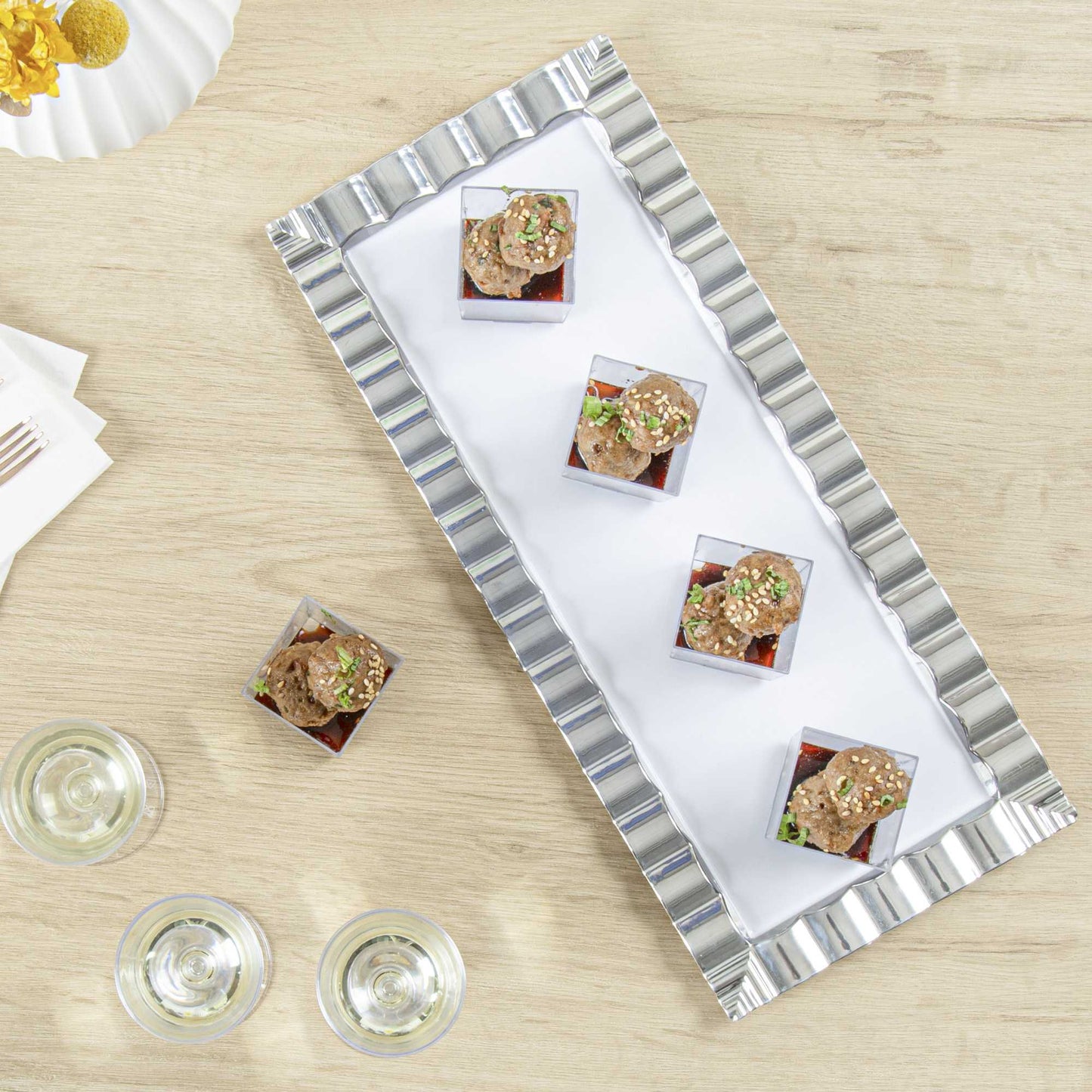 Mini Serve 2 oz Square Clear Plastic Quadrato Cup - 1 3/4" x 1 3/4" x 1 1/2" - 100 count box