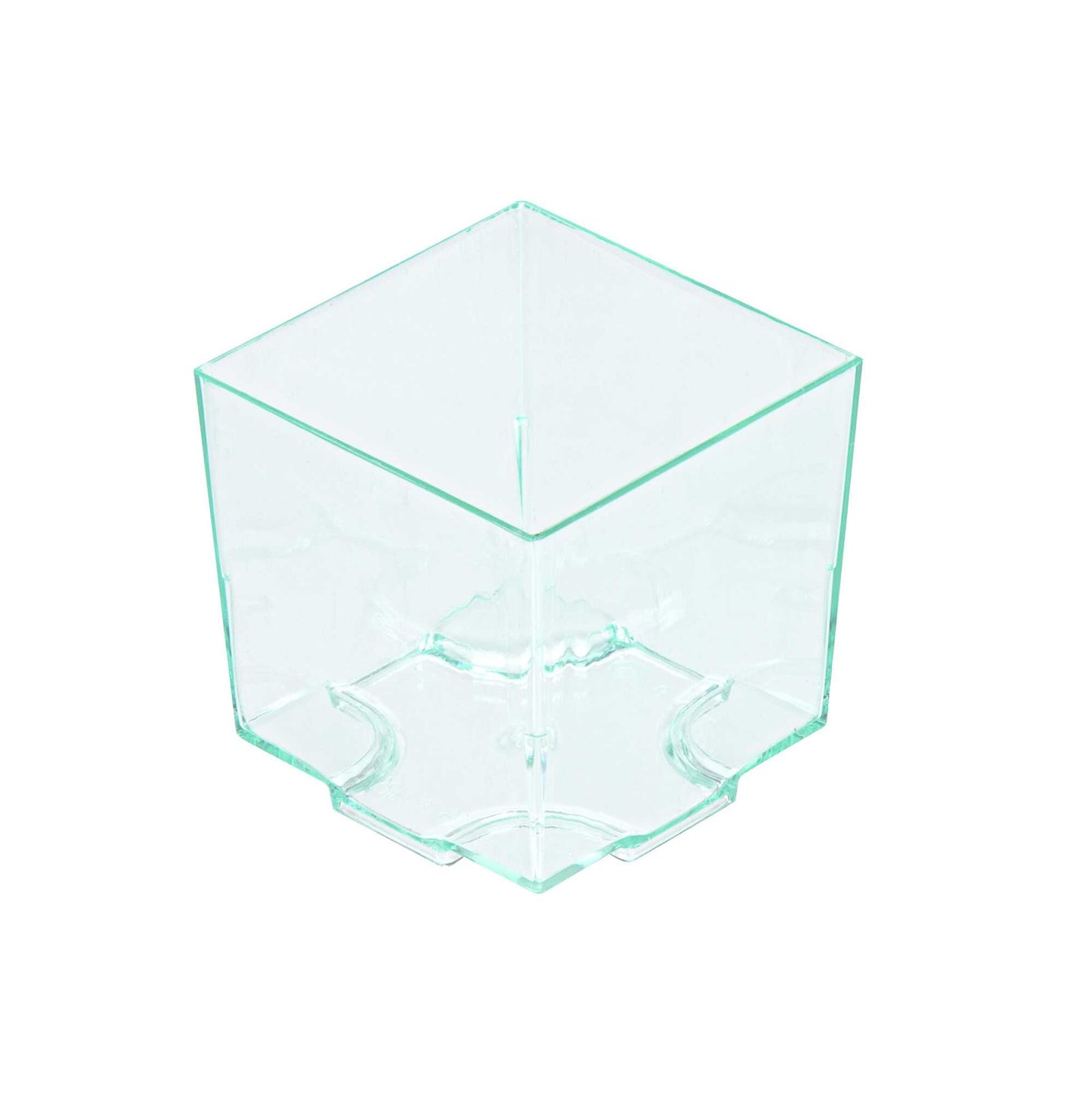 Mini Serve 3 oz Square Seagreen Plastic Quadrato Cup - 1 3/4" x 1 1/2" x 1 3/4" - 100 count box