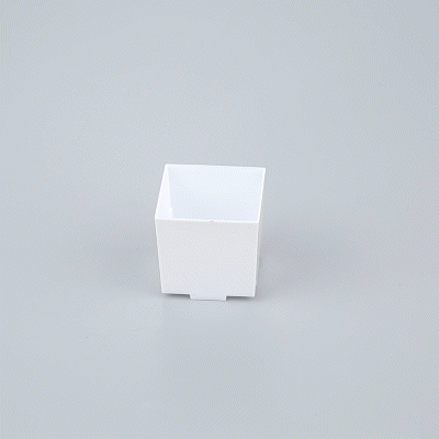 Mini Serve 3 oz Square White Plastic Quadrato Cup - 1 3/4" x 1 1/2" x 1 3/4" - 100 count box