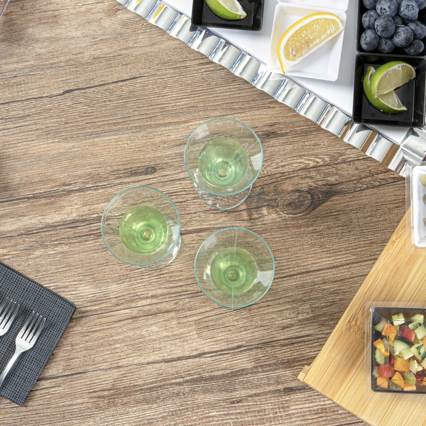 Bev Tek 3 oz Round Seagreen Plastic Aperitif Glass - 2 1/2" x 2 1/2" x 5" - 100 count box