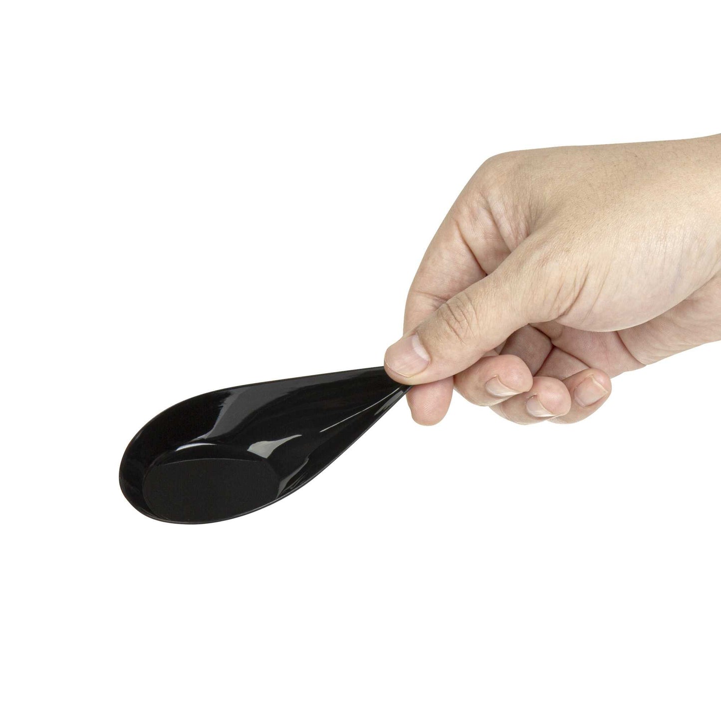 Mini Serve Teardrop Black Plastic Spoon - 4" x 2" x 1/2" - 100 count box