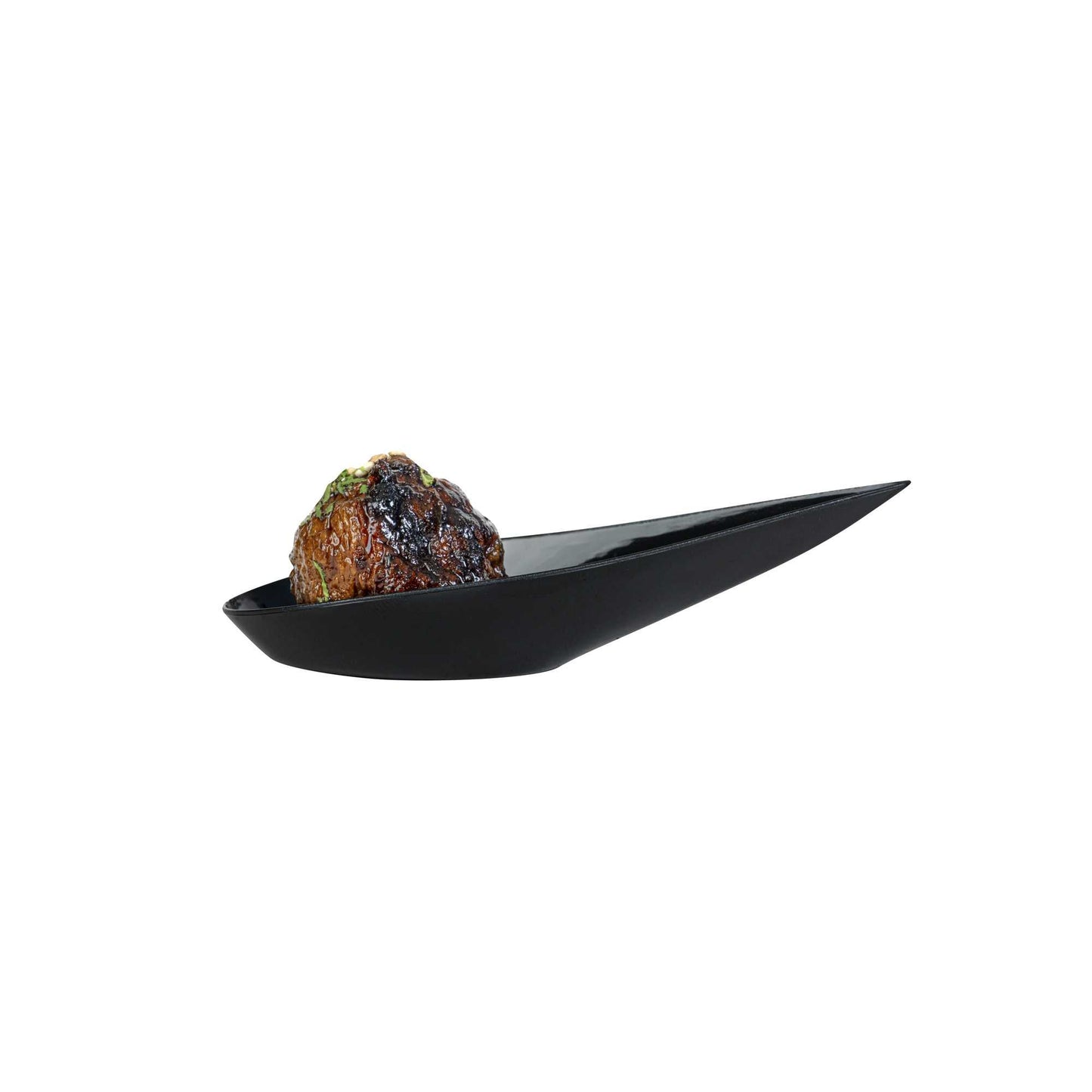 Mini Serve Teardrop Black Plastic Spoon - 4" x 2" x 1/2" - 100 count box
