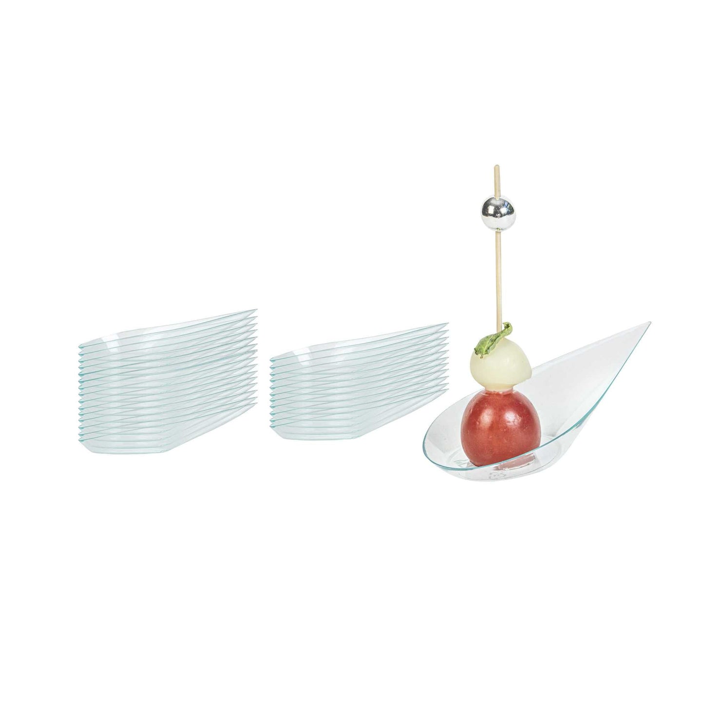 Mini Serve Teardrop Seagreen Plastic Spoon - 4" x 2" x 1/2" - 100 count box