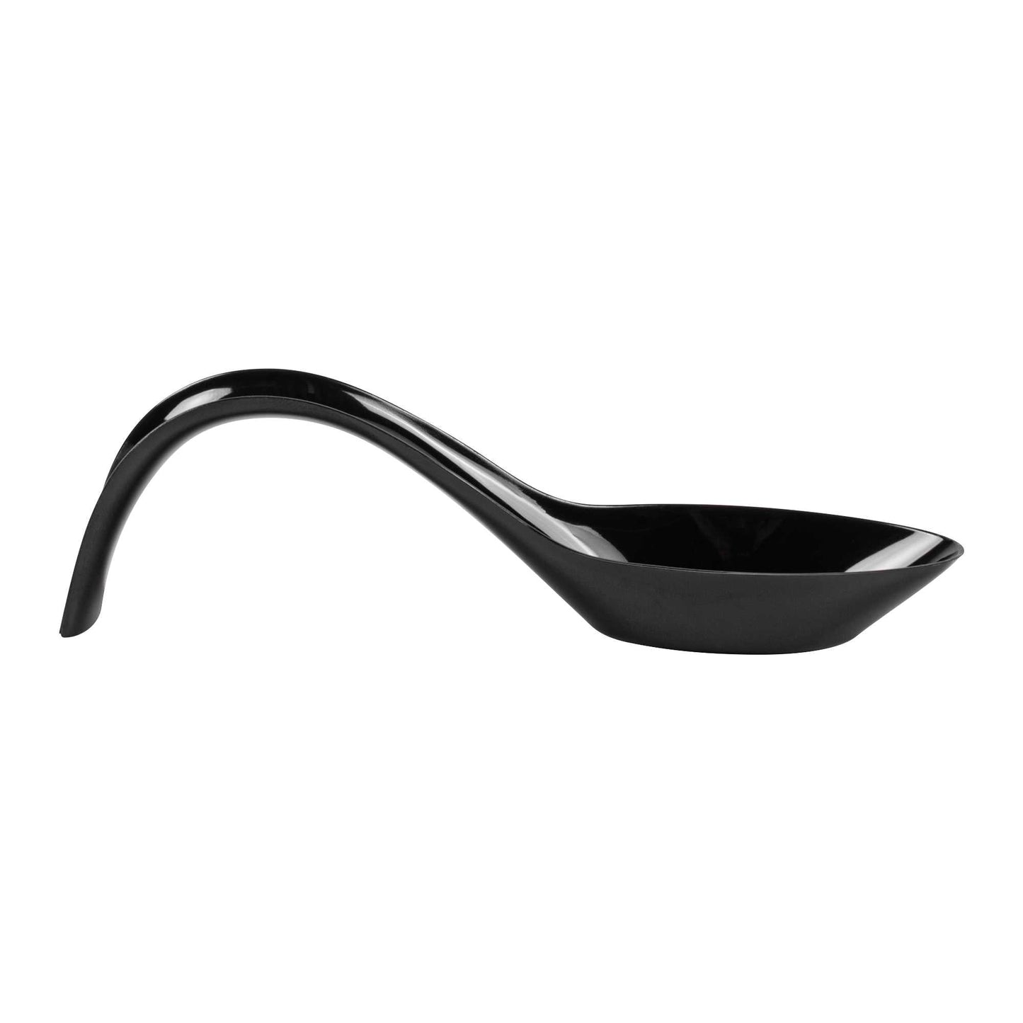 Mini Serve Black Plastic Stiletto Spoon - 5" x 1/2" x 1 1/4" - 100 count box