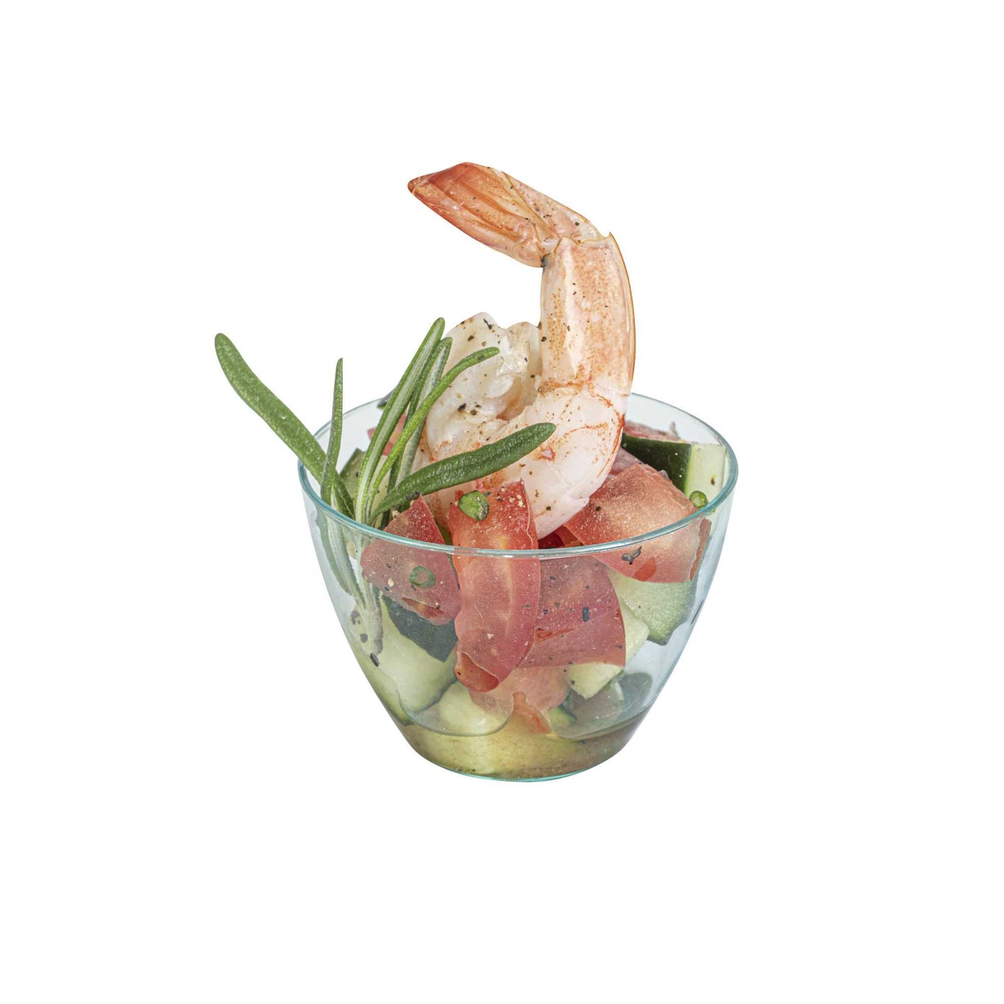 Mini Serve 2 oz Round Seagreen Plastic Mini Tasting Bowl - 2" x 2" x 1 1/2" - 100 count box
