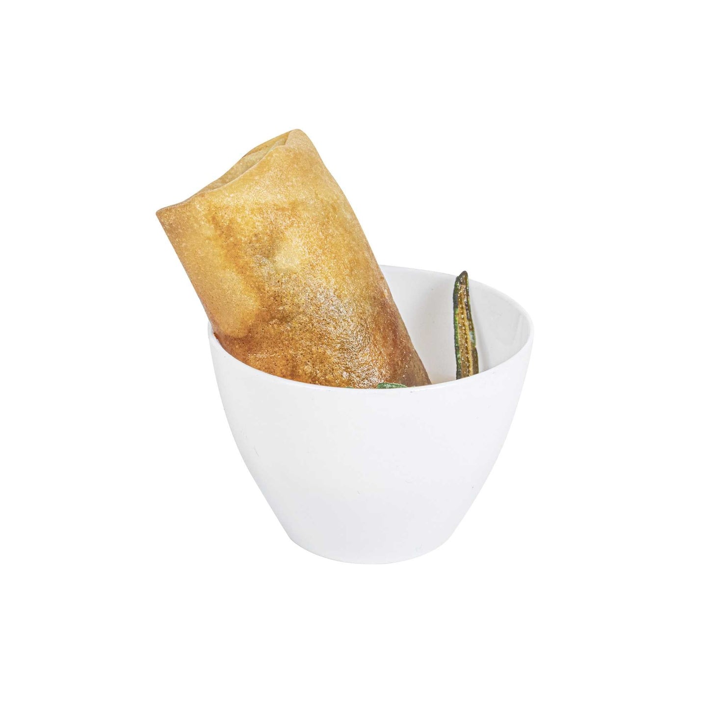 Mini Serve 2 oz Round White Plastic Mini Tasting Bowl - 2" x 2" x 1 1/2" - 100 count box
