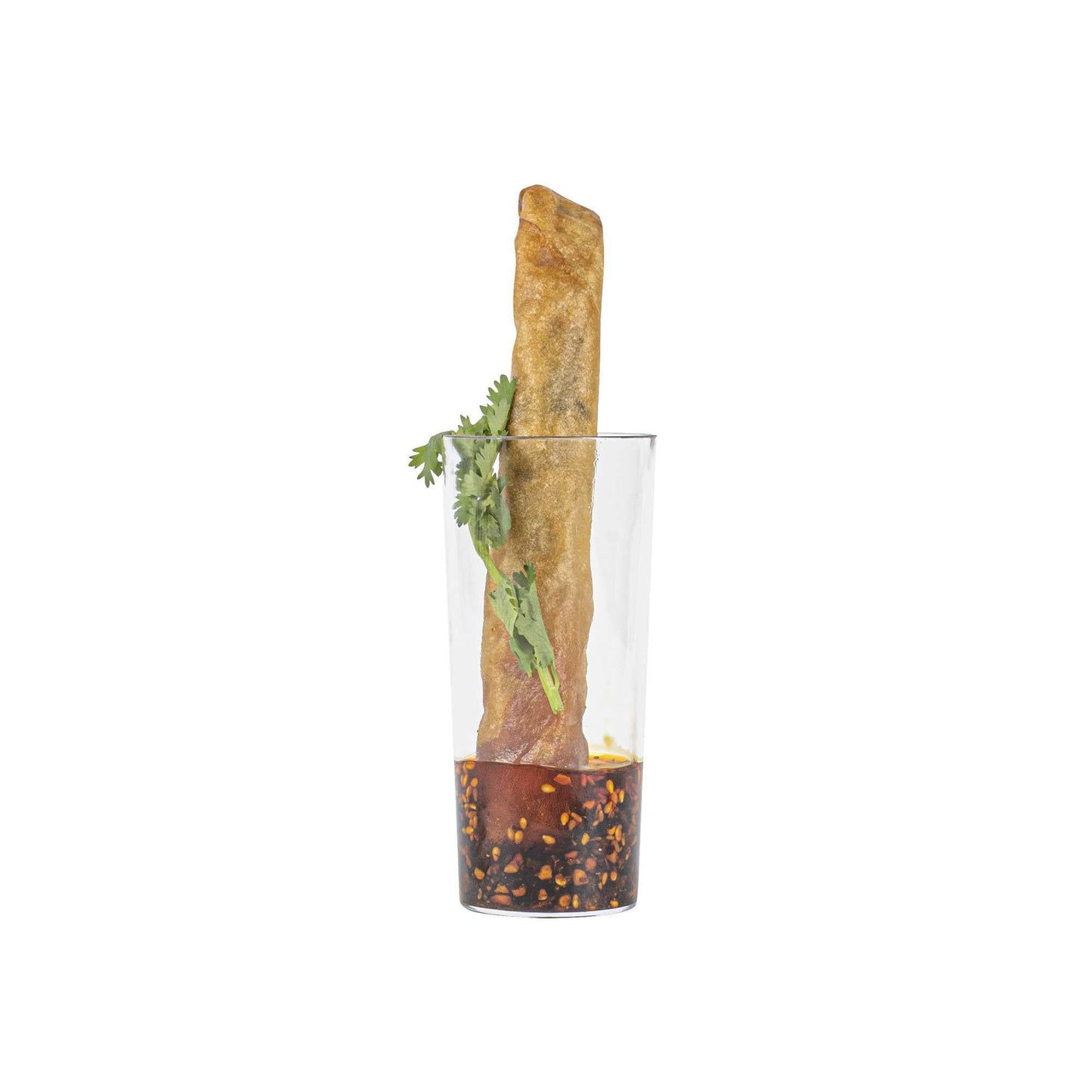 Bev Tek 5 oz Round Clear Plastic Cannello Cocktail Glass - 1 3/4" x 1 3/4" x 4" - 100 count box