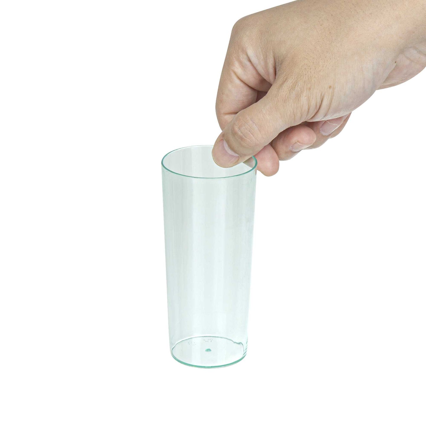 Bev Tek 5 oz Round Seagreen Plastic Cannello Cocktail Glass - 1 3/4" x 1 3/4" x 4" - 100 count box