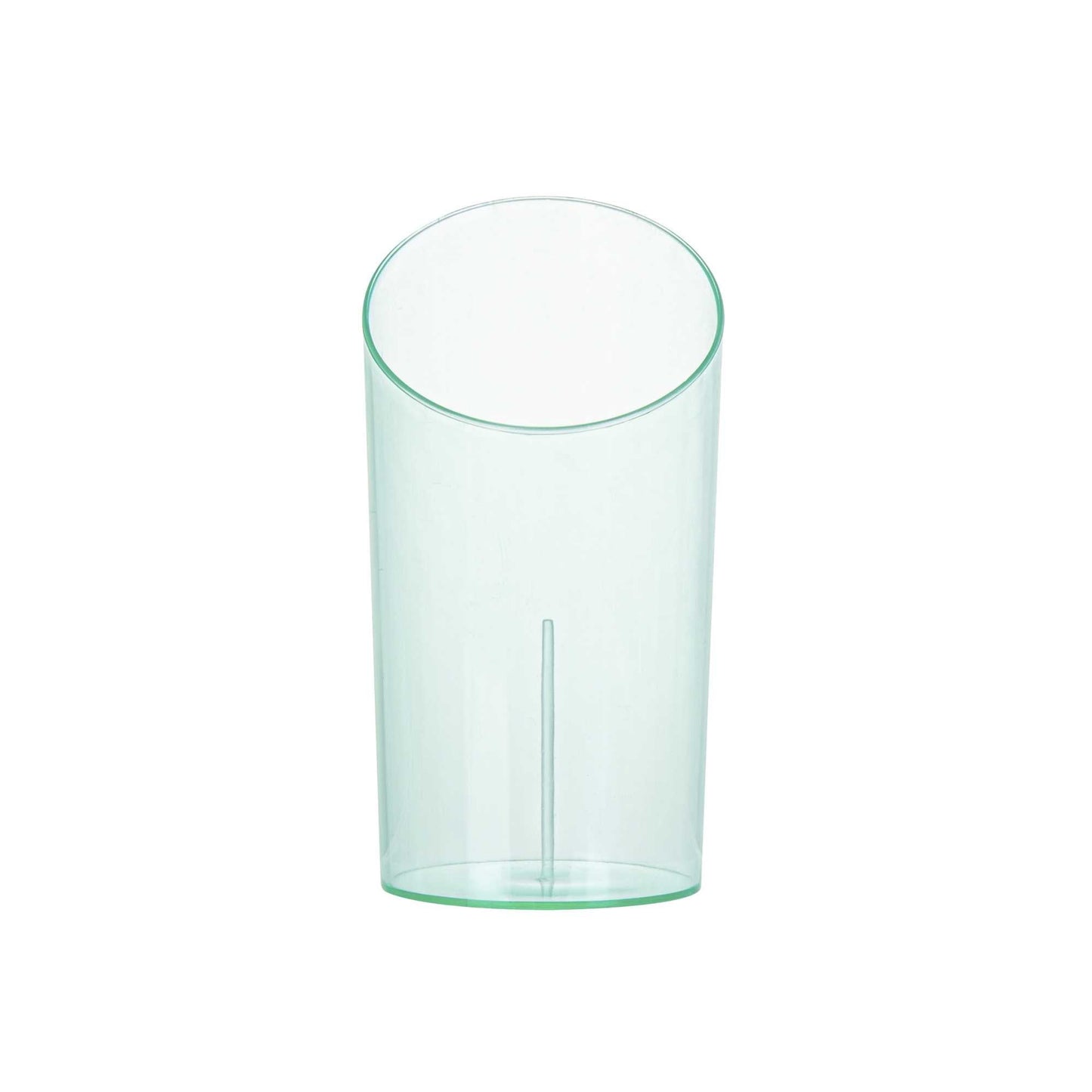 Mini Serve 3 oz Round Seagreen Plastic Incline Shot Glass - 2" x 2" x 3 1/4" - 100 count box