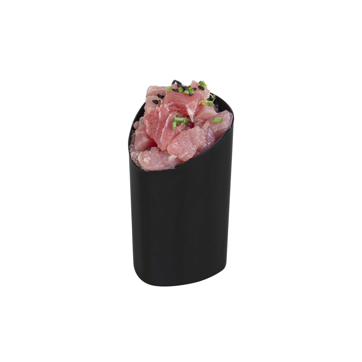 Mini Serve 3 oz Black Plastic Triangolo Shot Glass - 1 3/4" x 1 3/4" x 3" - 100 count box