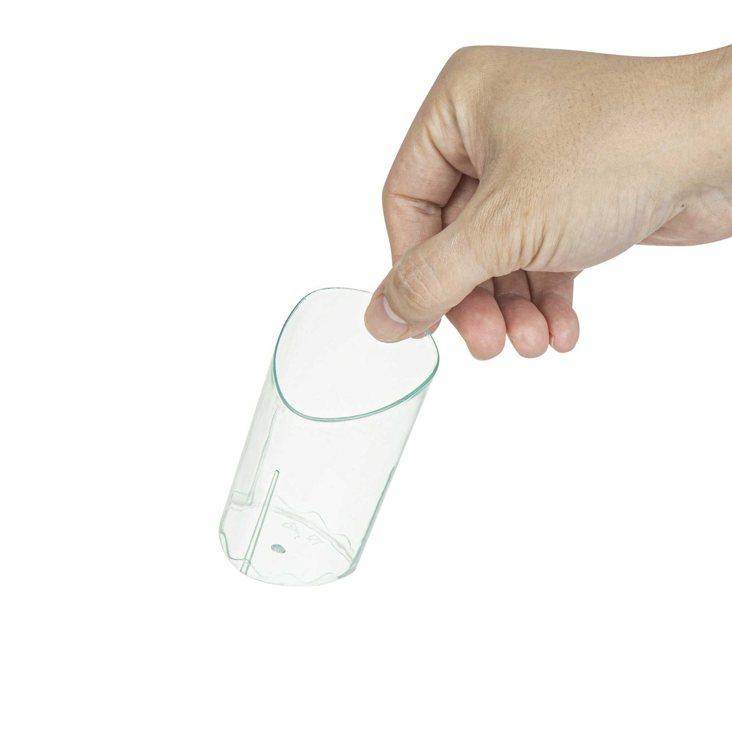 Mini Serve 3 oz Seagreen Plastic Triangolo Shot Glass - 1 3/4" x 1 3/4" x 3" - 100 count box