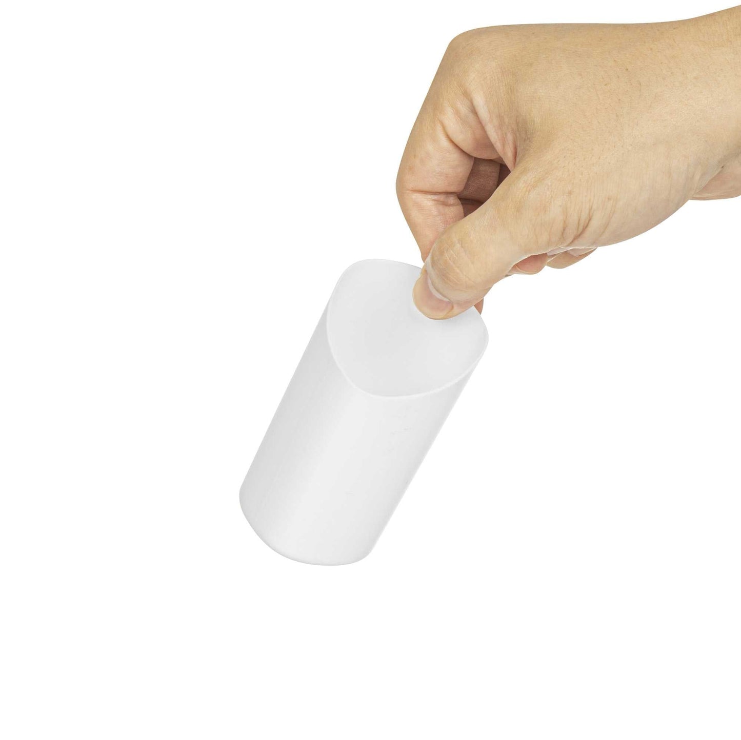 Mini Serve 3 oz White Plastic Triangolo Shot Glass - 1 3/4" x 1 3/4" x 3" - 100 count box
