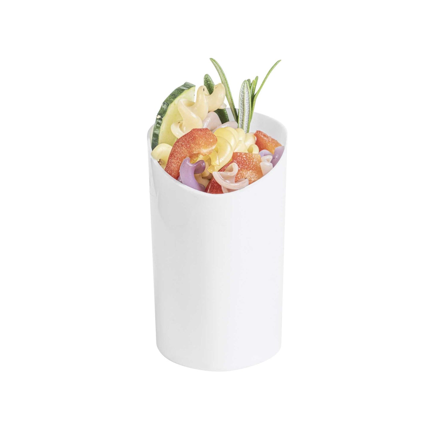Mini Serve 3 oz White Plastic Triangolo Shot Glass - 1 3/4" x 1 3/4" x 3" - 100 count box