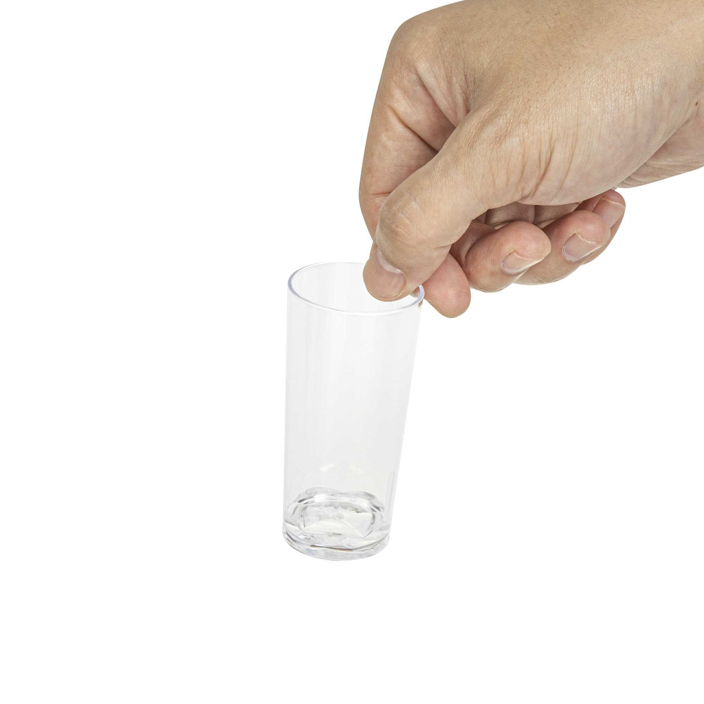 Mini Serve 2 oz Round Clear Plastic Cannello Shot Glass - 1 1/2" x 1 1/2" x 3" - 100 count box