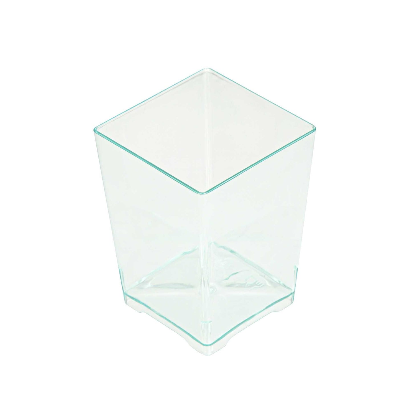 Mini Serve 4 oz Square Seagreen Plastic Tall Quadrato Cup - 2" x 2" x 2 3/4" - 100 count box