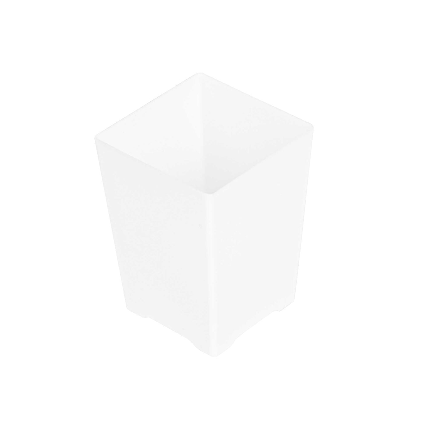 Mini Serve 4 oz Square White Plastic Tall Quadrato Cup - 2" x 2 3/4" x 2" - 100 count box