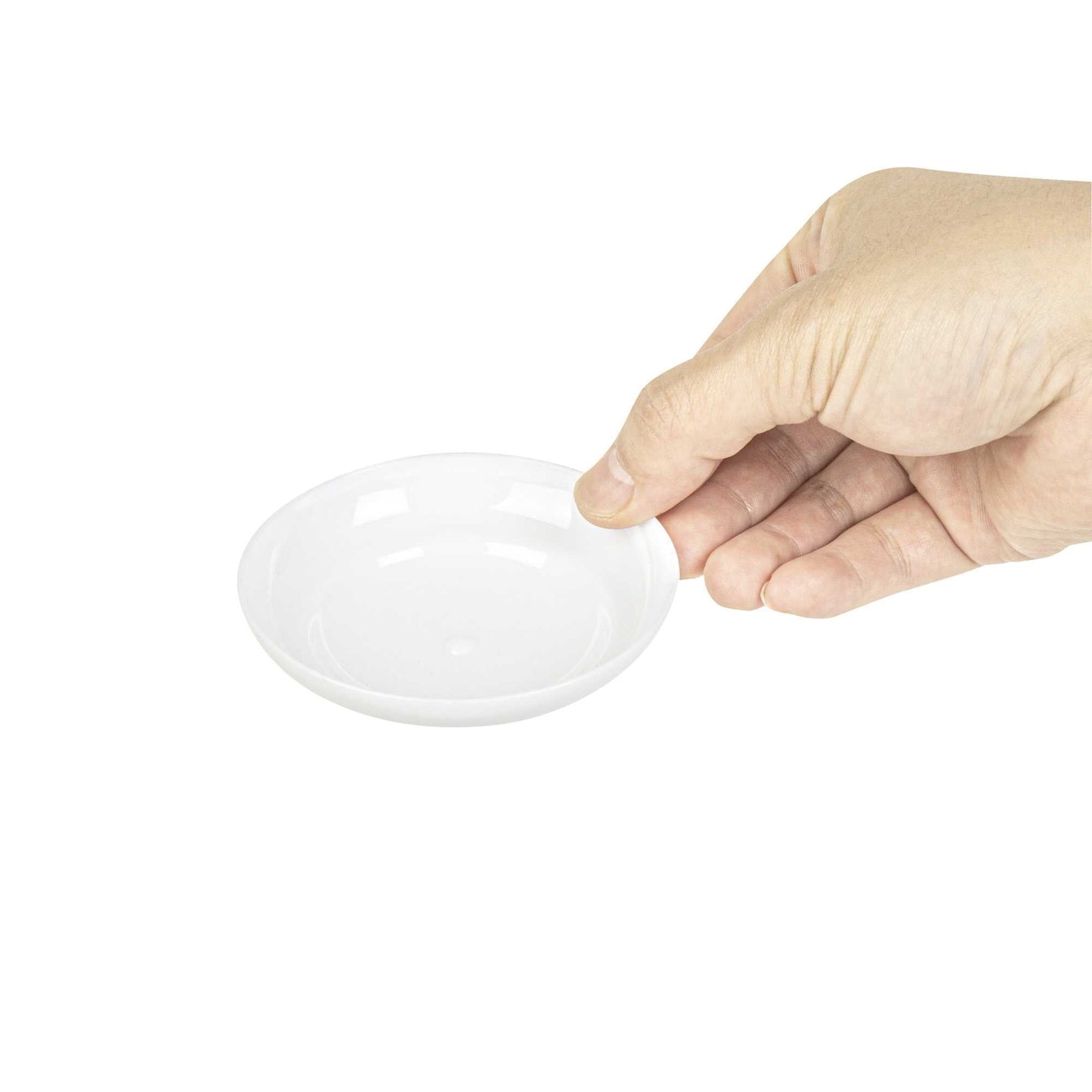 Mini Serve Round White Plastic Mini Rotondo Plate - 3 1/4" x 3 1/4" x 3/4" - 100 count box