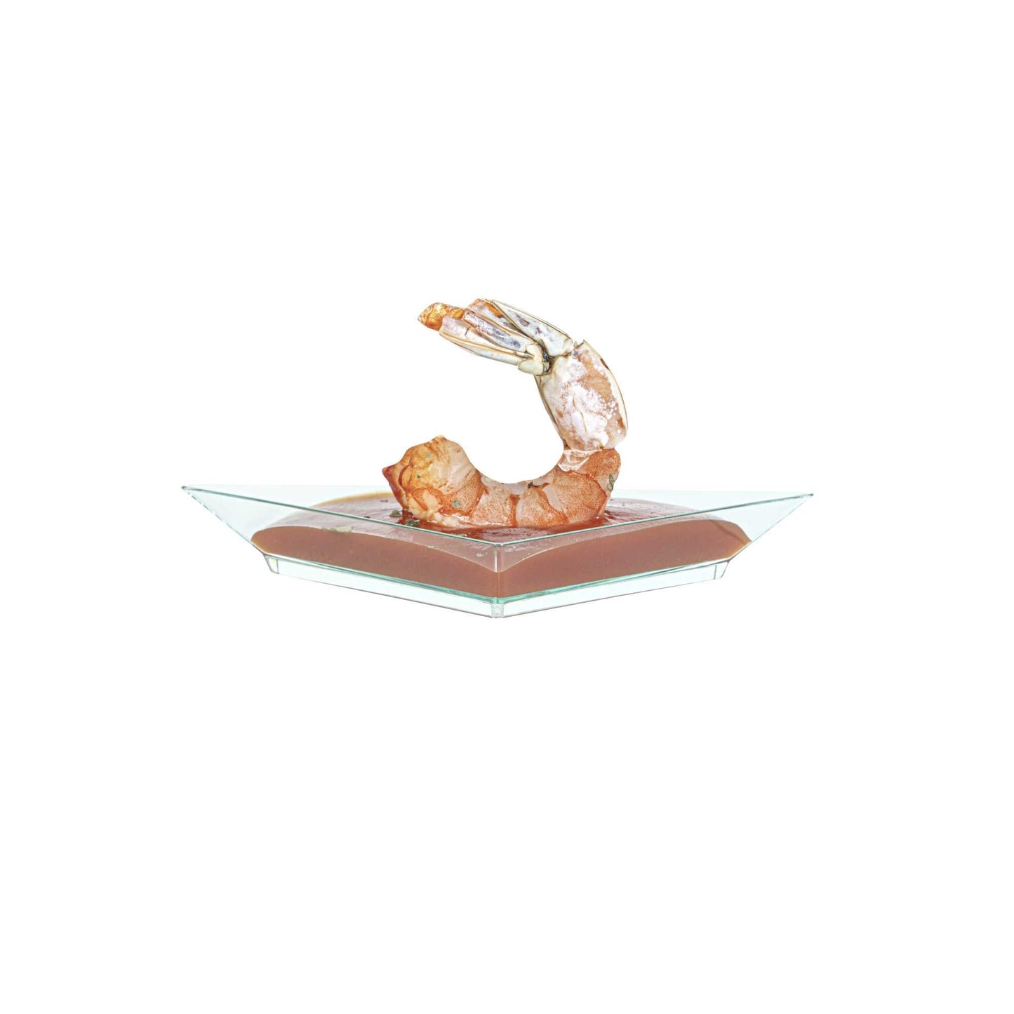 Mini Serve Seagreen Plastic Mini Triangolo Appetizer Plate - 4" x 2" - 100 count box