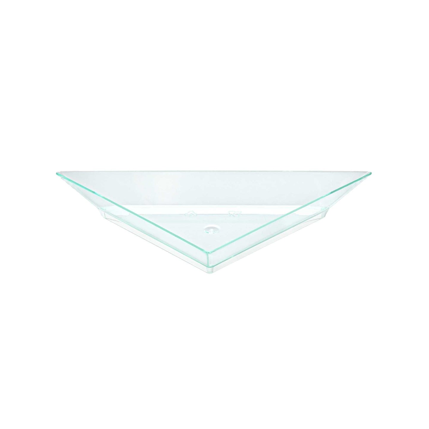 Mini Serve Seagreen Plastic Mini Triangolo Appetizer Plate - 4" x 2" - 100 count box