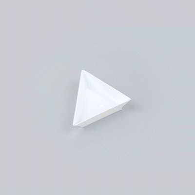 Mini Serve White Plastic Mini Triangolo Appetizer Plate - 4" x 2" - 100 count box