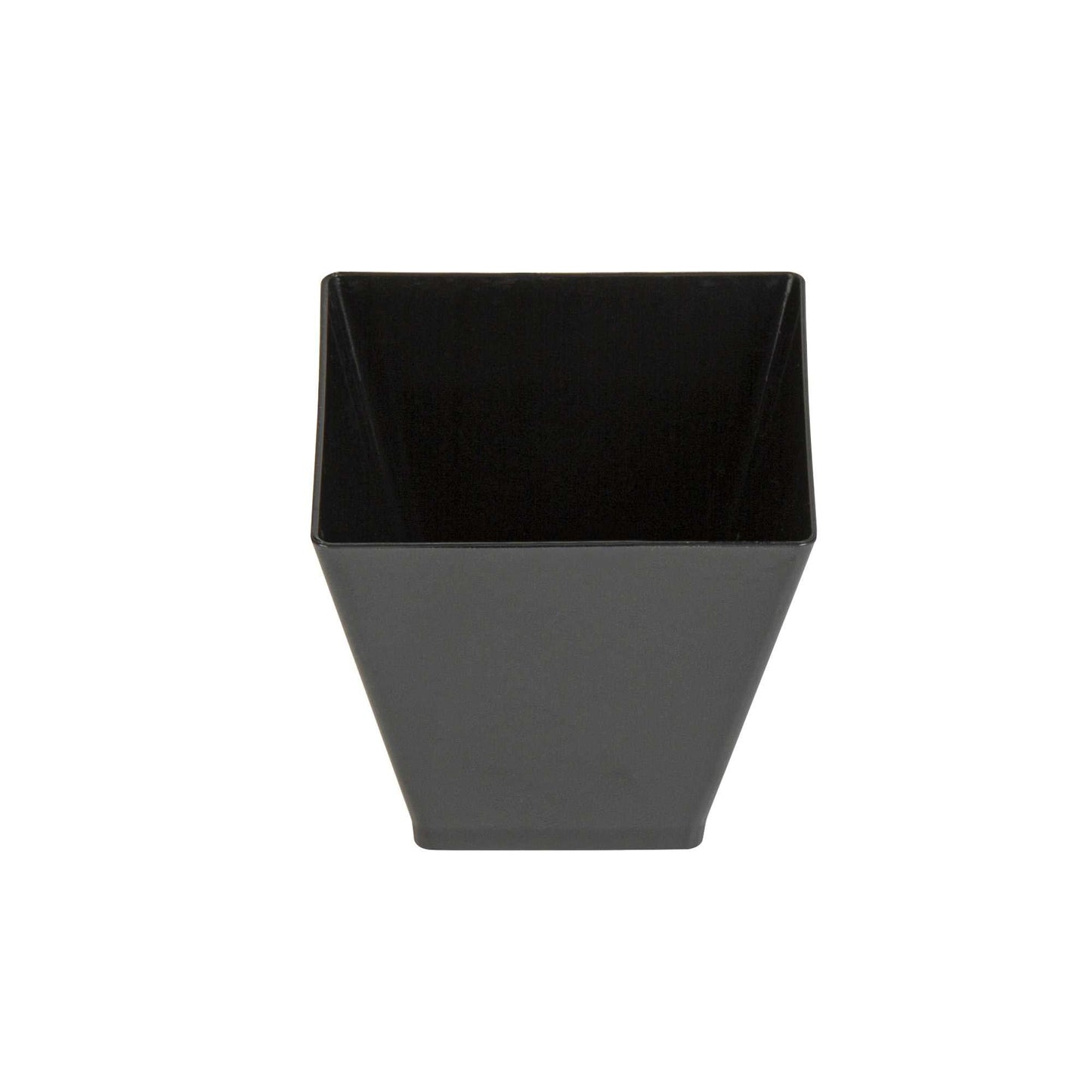 Mini Serve 2 oz Square Black Plastic Mini Kova Cup - 2" x 2" x 1 3/4" - 100 count box