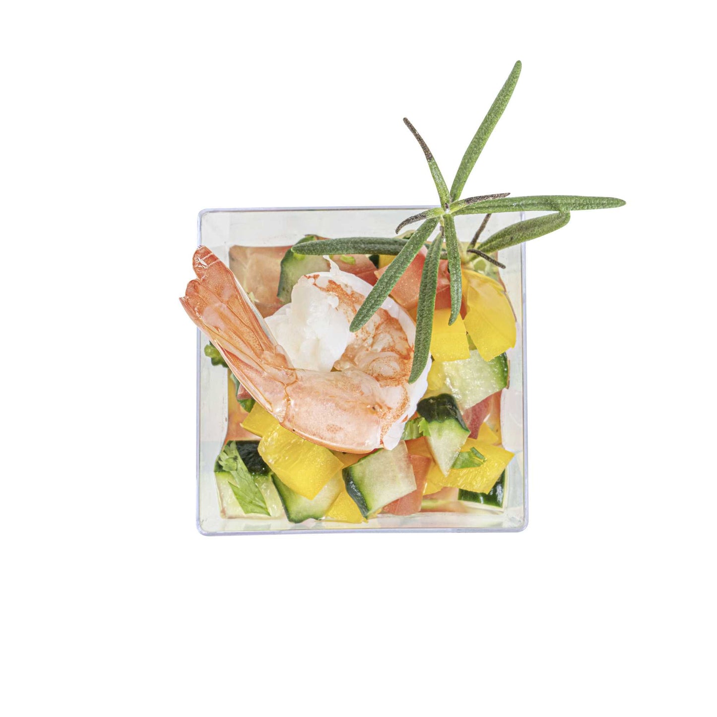 Mini Serve 2 oz Square Clear Plastic Mini Kova Cup - 2" x 2" x 1 3/4" - 300 count box