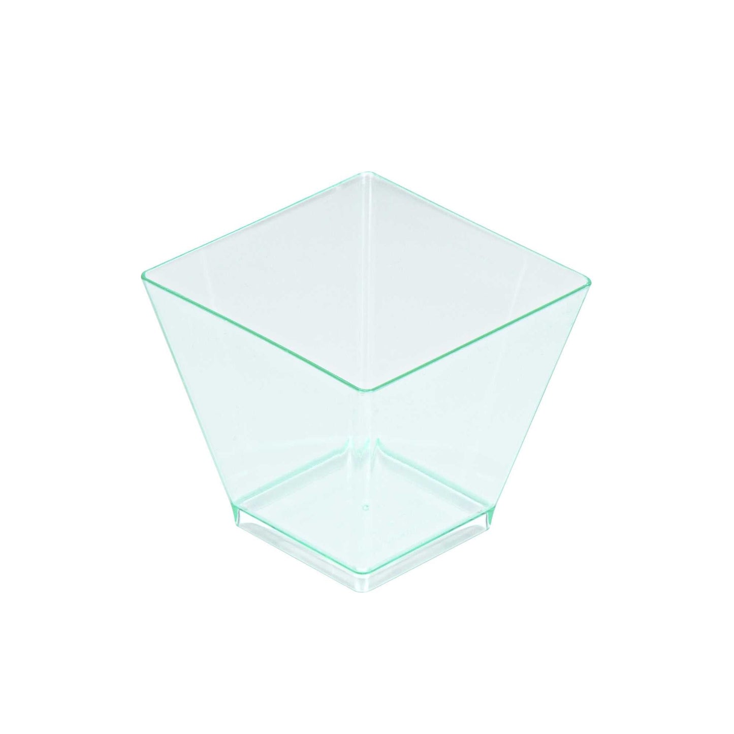 Mini Serve 2 oz Square Seagreen Plastic Mini Kova Cup - 2" x 2" x 1 3/4" - 100 count box