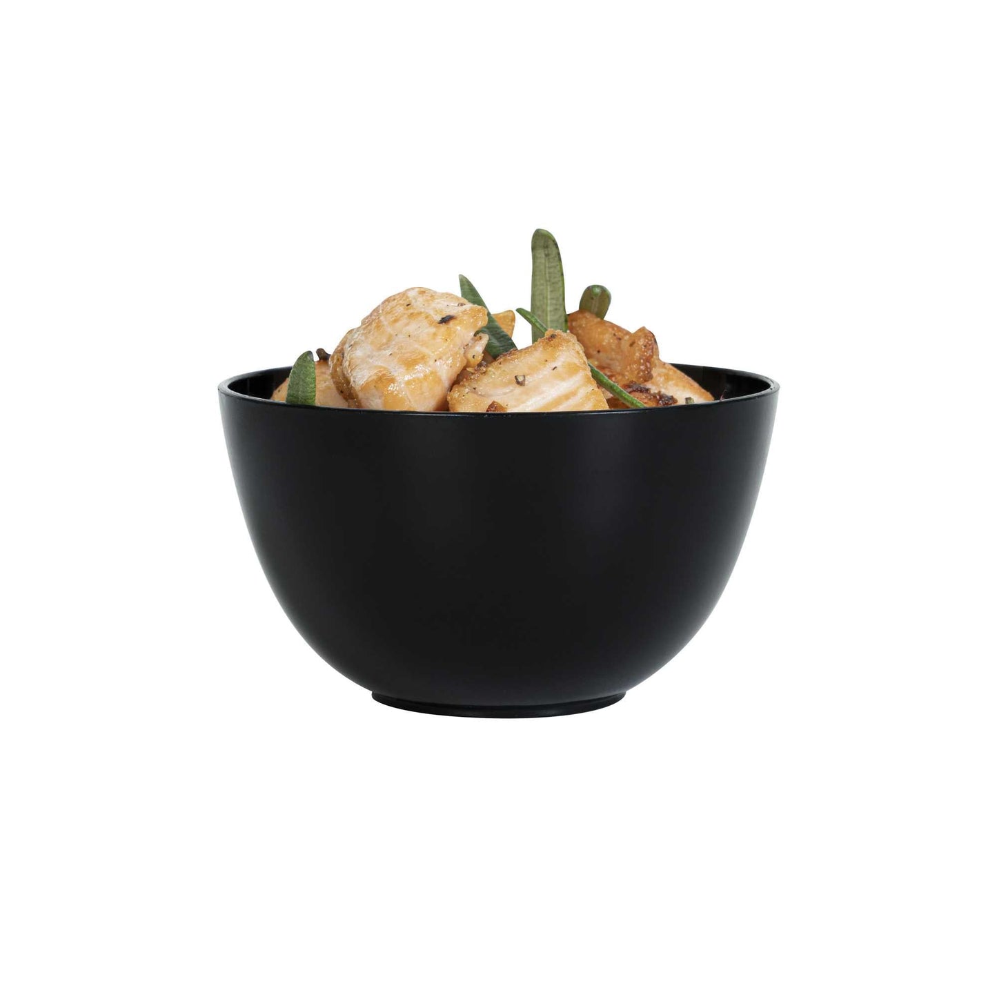 Mini Serve 4 oz Round Black Plastic Bodega Cup - 3" x 3" x 1 3/4" - 100 count box