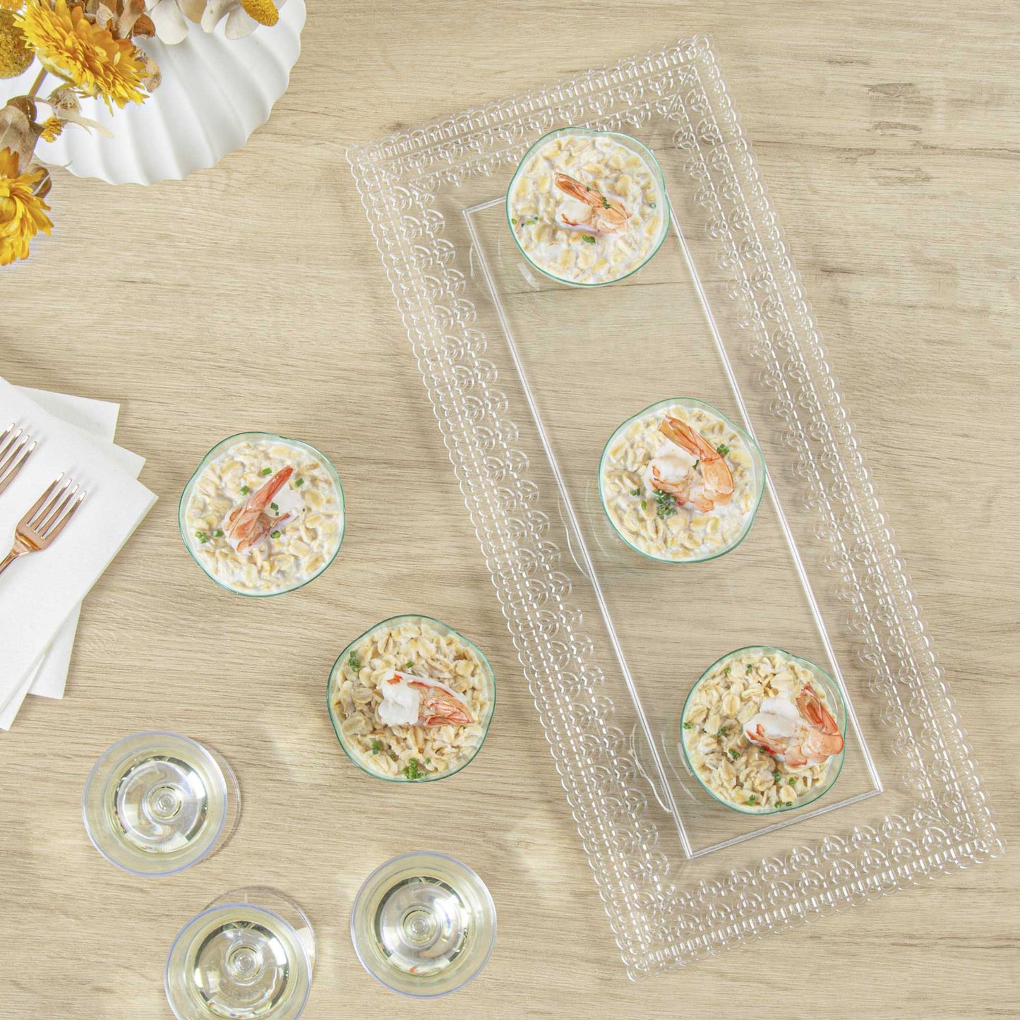 Mini Serve 2 oz Round Seagreen Plastic Le Fleur Cup - 2 1/4" x 1 1/2" x 1 1/4" - 100 count box