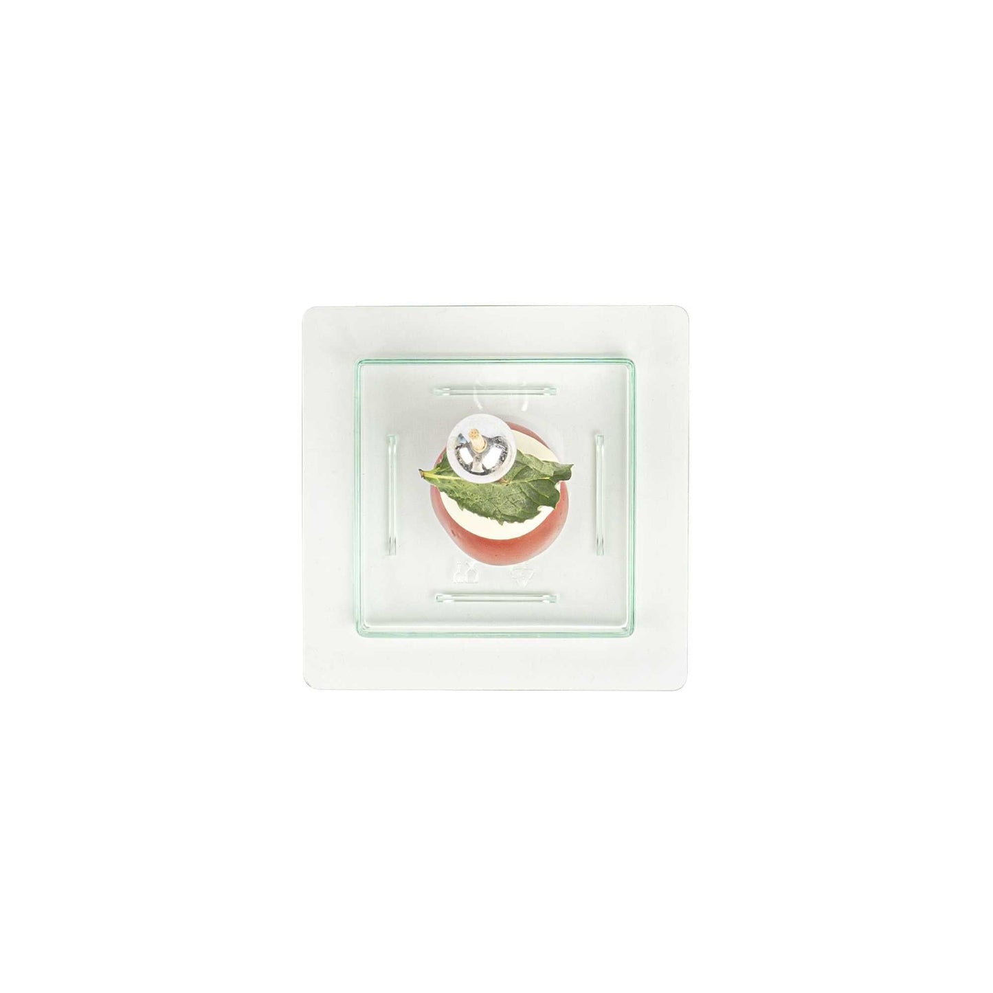 Mini Serve Square Seagreen Plastic Mini Edge Plate - 2 3/4" x 2 3/4" - 100 count box