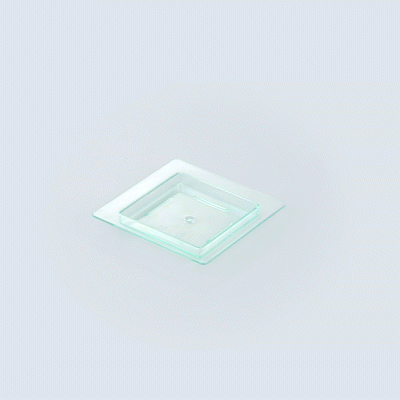 Mini Serve Square Seagreen Plastic Mini Edge Plate - 2 3/4" x 2 3/4" - 100 count box
