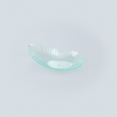 Mini Serve Seagreen Plastic Mini Coquille Plate - 3 1/4" x 3 1/4" x 1/2" - 100 count box