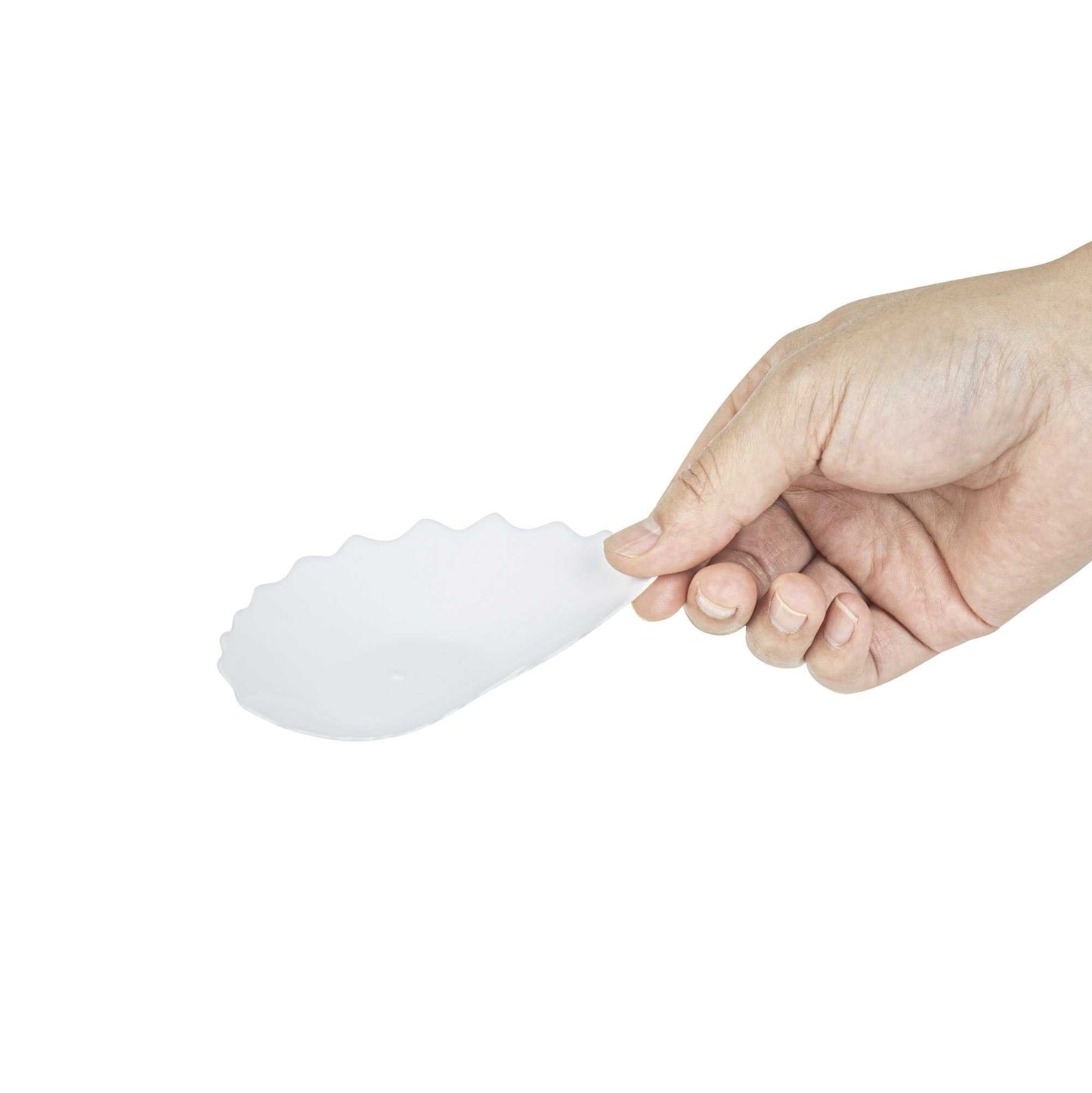 Mini Serve White Plastic Mini Coquille Plate - 3 1/4" x 3 1/4" x 1/2" - 100 count box