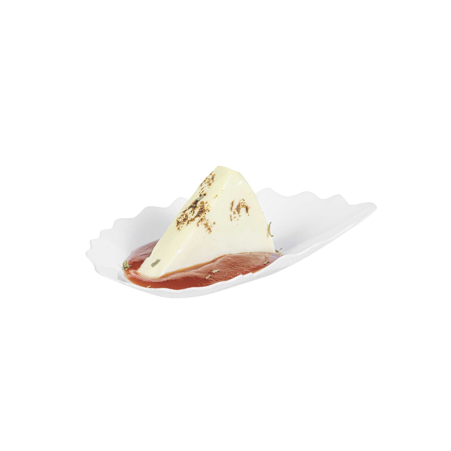 Mini Serve White Plastic Mini Coquille Plate - 3 1/4" x 3 1/4" x 1/2" - 100 count box