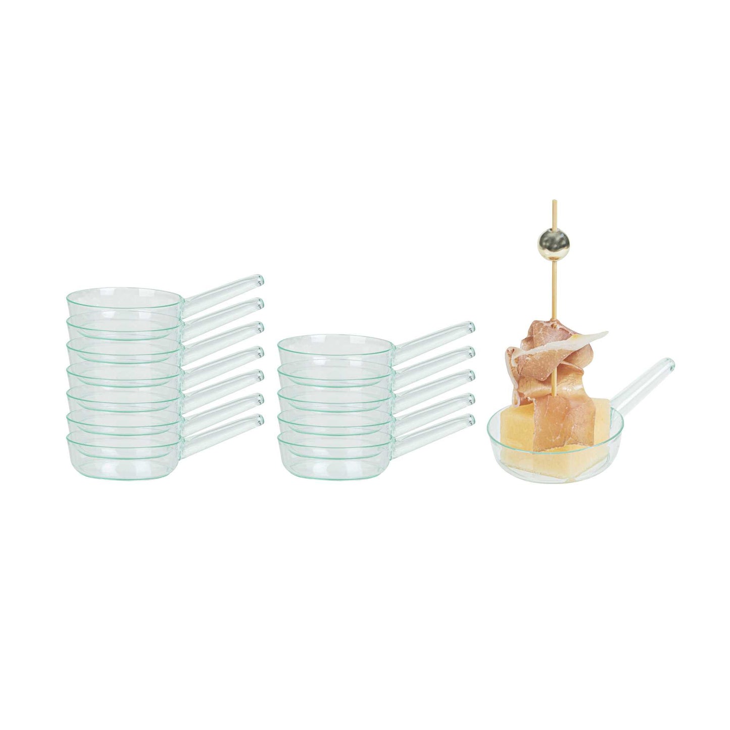 Mini Serve 1 oz Round Seagreen Plastic Mini Sauce Pan - 3 1/4" x 2" x 1/2" - 100 count box