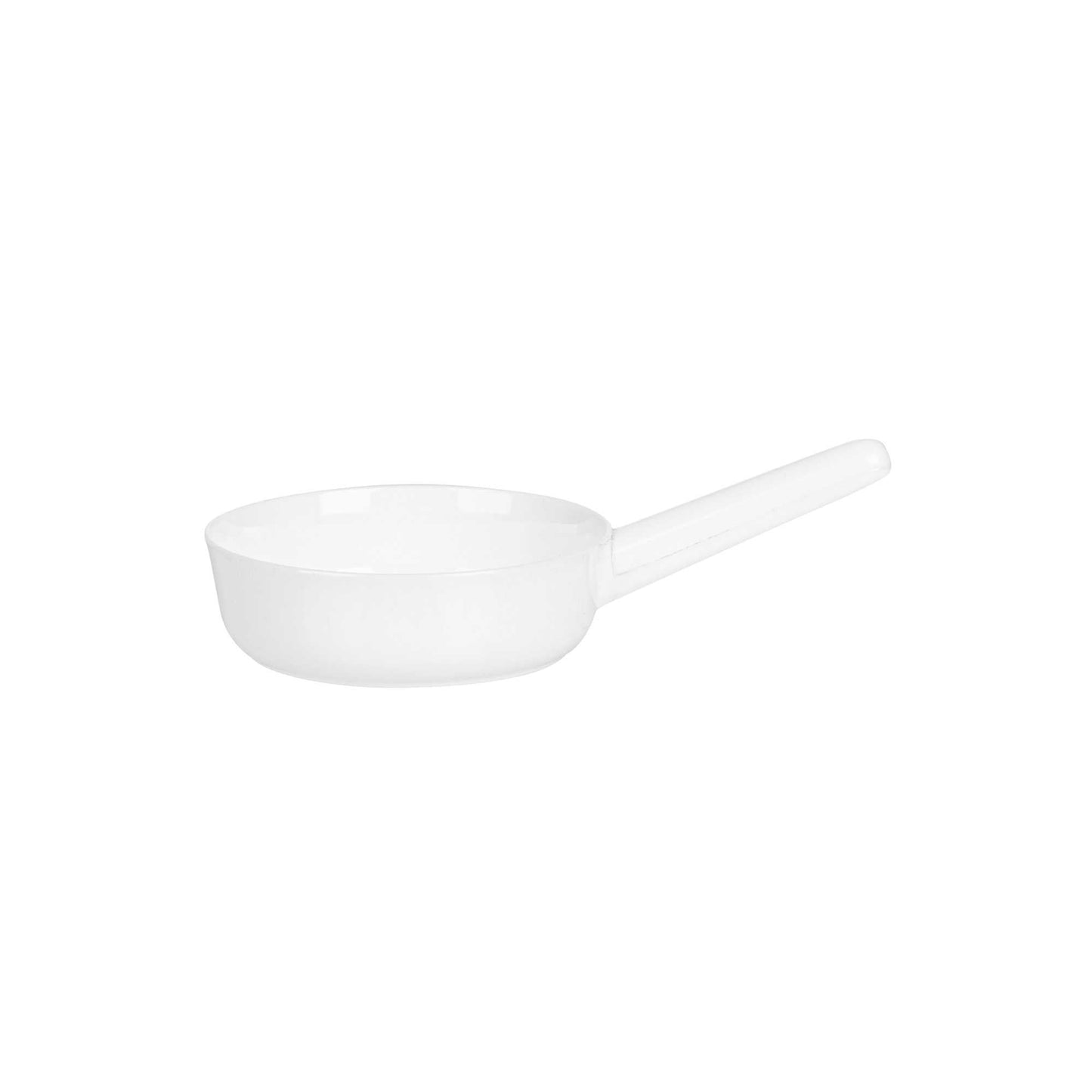 Mini Serve 1 oz Round White Plastic Mini Sauce Pan - 3 1/4" x 2" x 1/2" - 100 count box