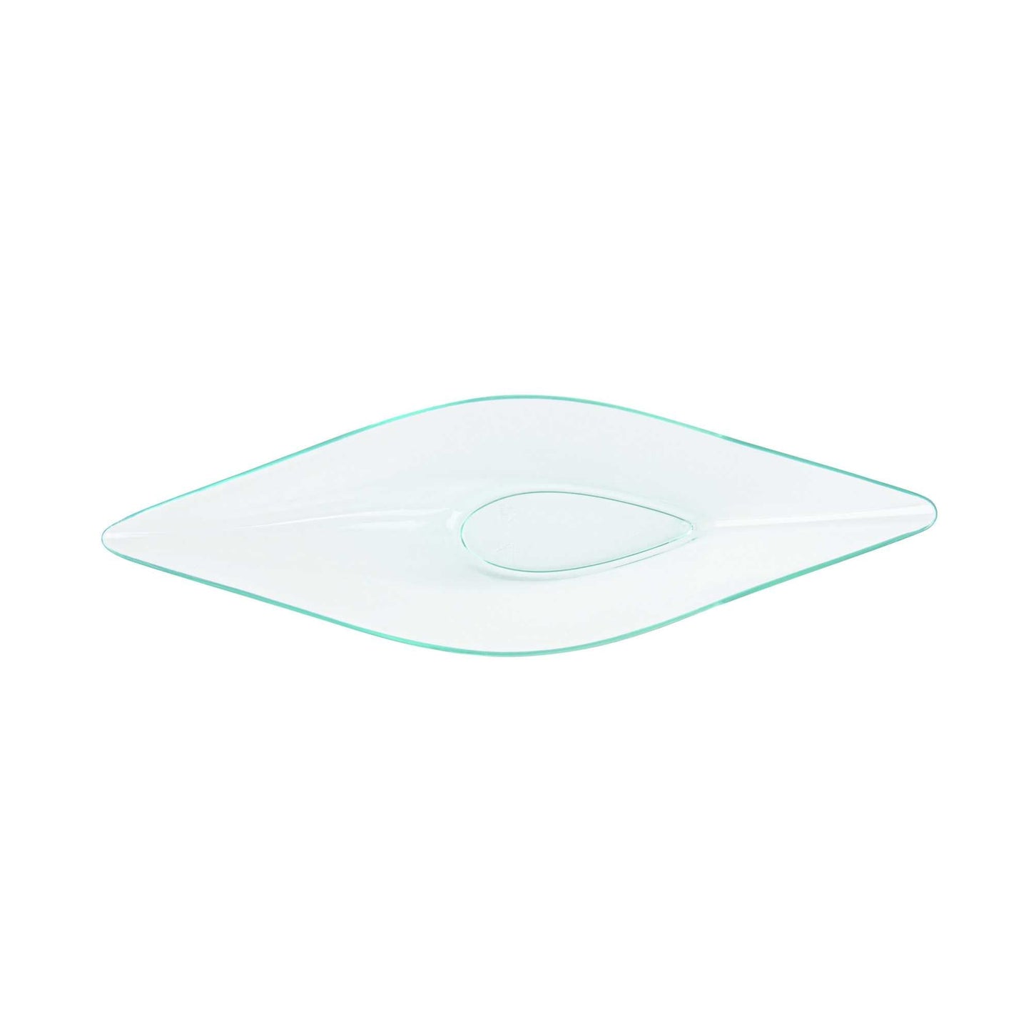 Mini Serve Diamond Seagreen Plastic Canoe Dish - 5" x 1 1/2" x 3/4" - 100 count box