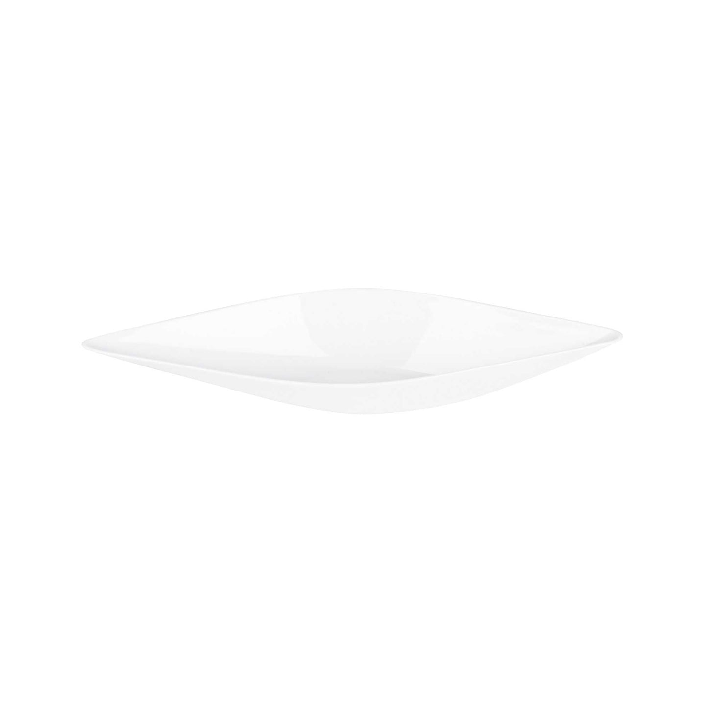Mini Serve Diamond White Plastic Canoe Dish - 5" x 1 1/2" x 3/4" - 100 count box