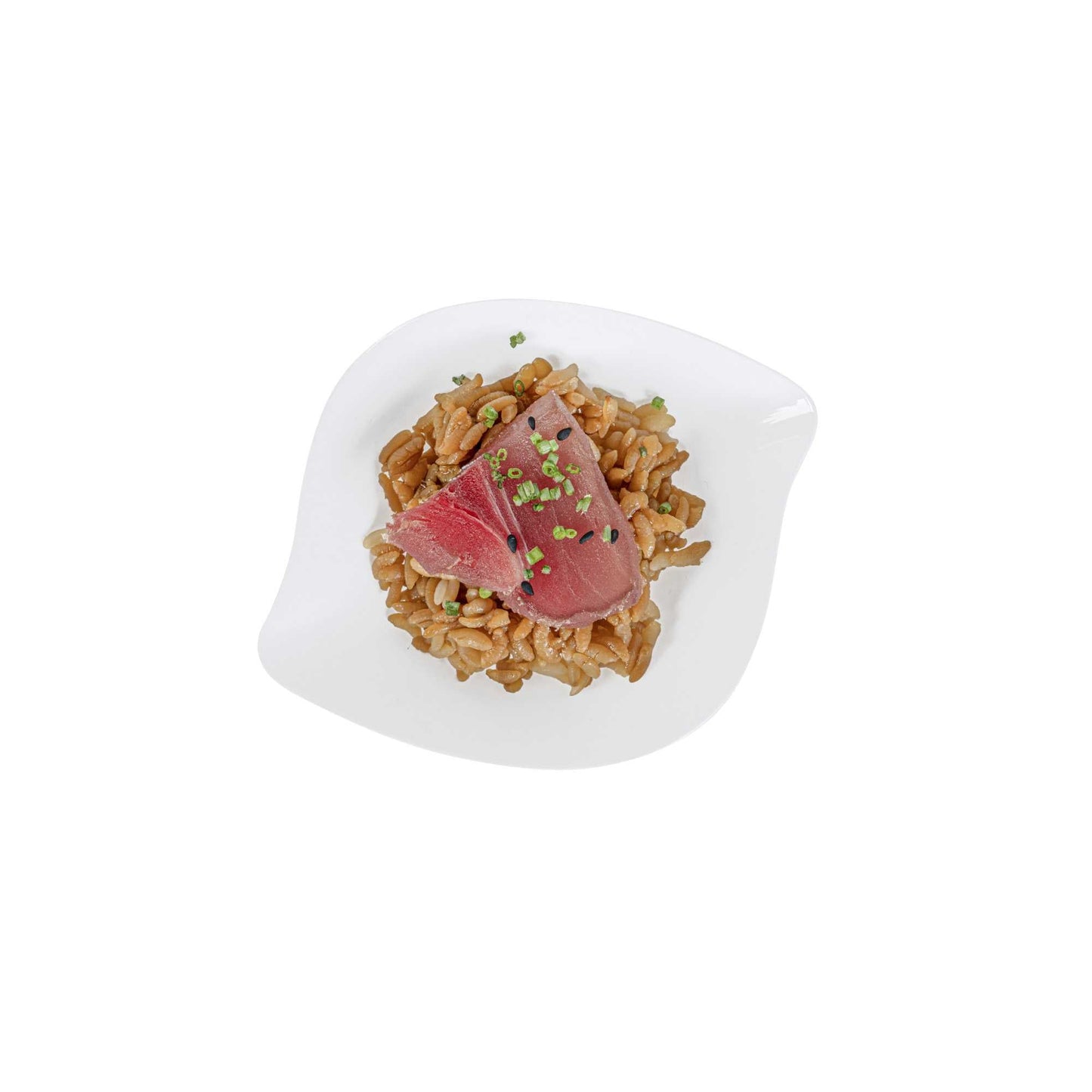 Mini Serve White Plastic Comma Plate - 3 1/2" x 4 1/2" x 1" - 100 count box