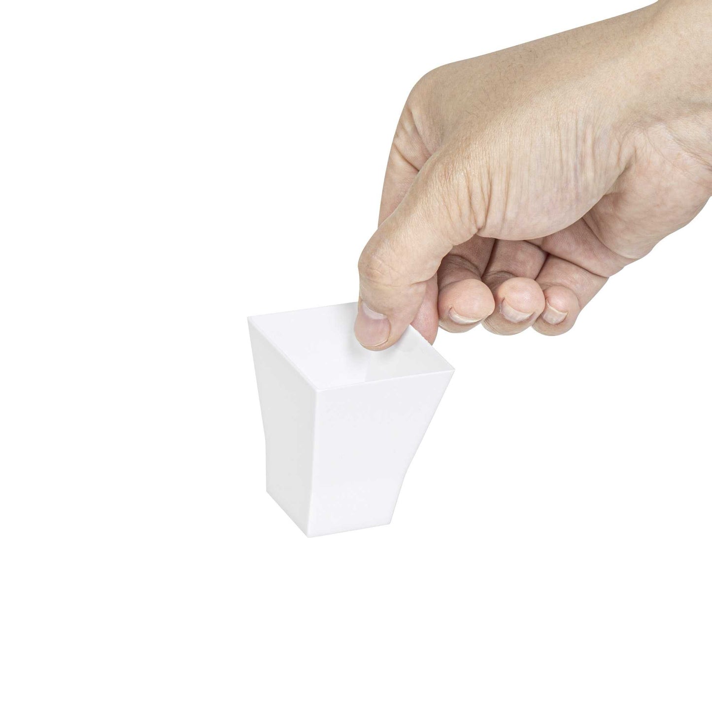 Mini Serve 2 oz Square White Plastic Bonito Cup - 1 3/4" x 1 3/4" x 2 1/4" - 100 count box