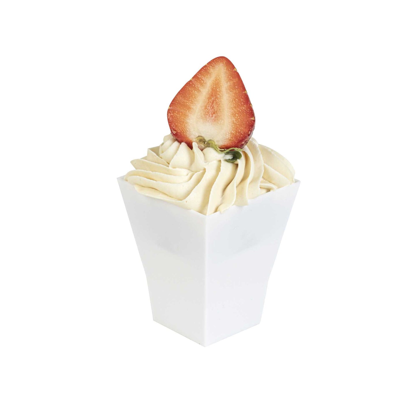 Mini Serve 2 oz Square White Plastic Bonito Cup - 1 3/4" x 1 3/4" x 2 1/4" - 100 count box