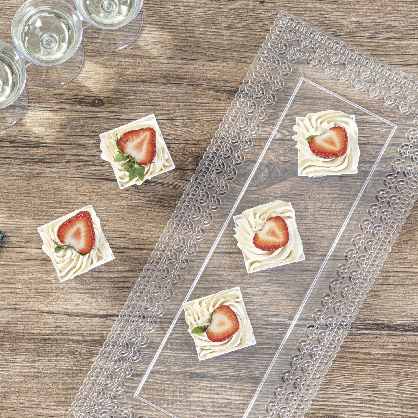 Mini Serve 2 oz Square White Plastic Bonito Cup - 1 3/4" x 1 3/4" x 2 1/4" - 100 count box
