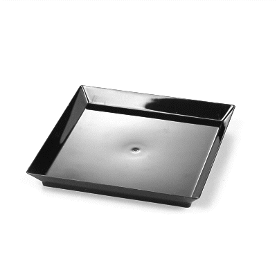 Mini Serve Square Black Plastic Medium Modern Plate - 5" x 5" - 100 count box
