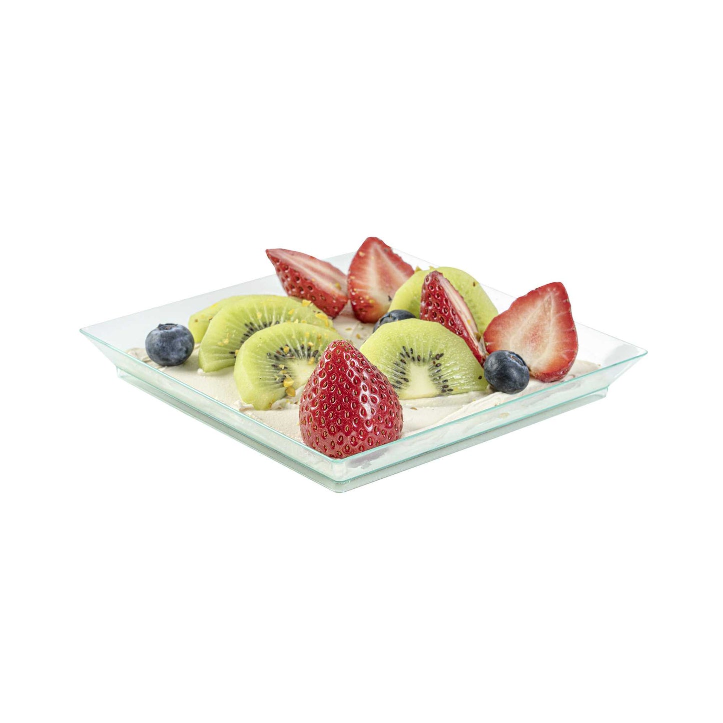 Mini Serve Square Seagreen Plastic Medium Modern Plate - 5" x 5" - 100 count box