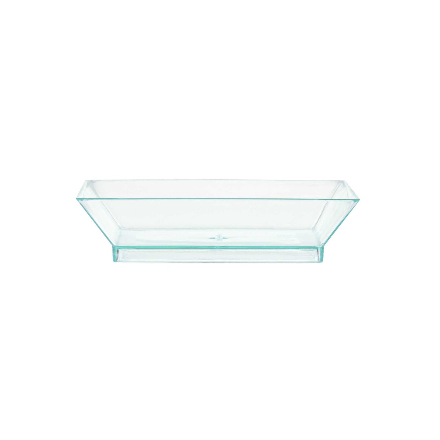 Mini Serve Square Seagreen Plastic Mini Modern Plate - 2 1/2" x 2 1/2" x 1/2" - 100 count box