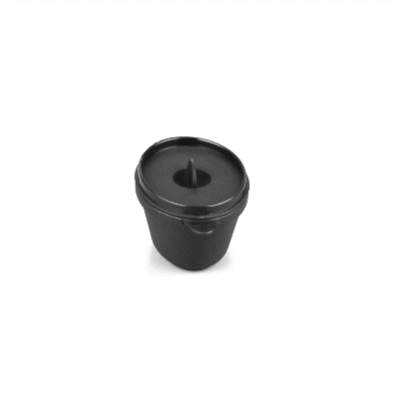Mini Serve 3 oz Oval Black Plastic Mini Kettle Dish - 3" x 2 1/4" x 1 1/2" - 100 count box