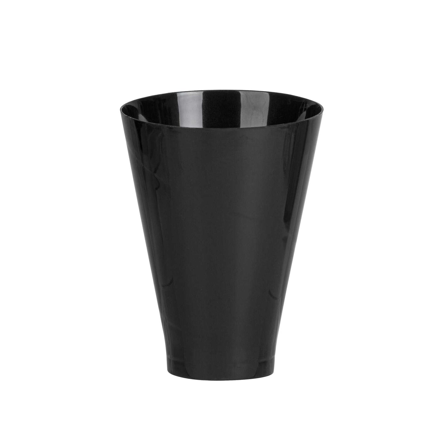 Mini Serve 7 oz Round Black Plastic Incline Glass - 3" x 3" x 4" - 100 count box