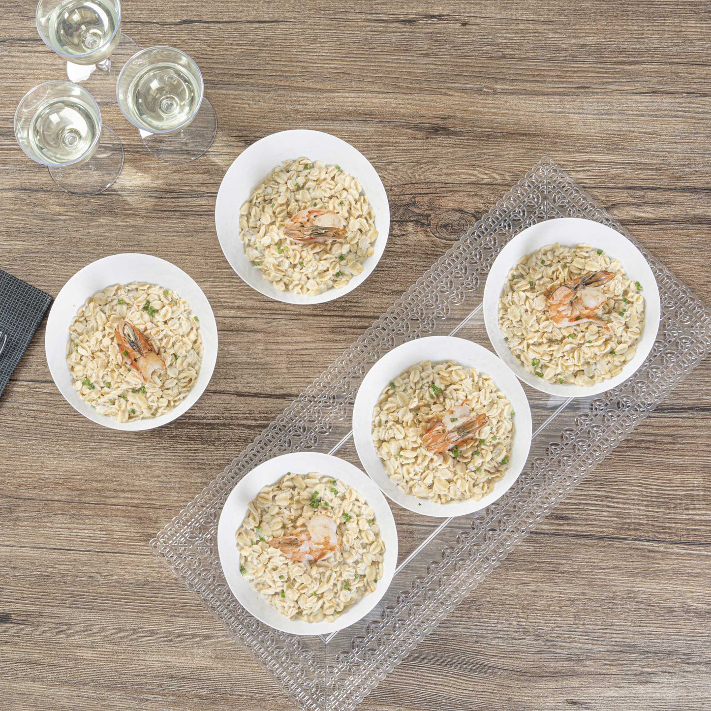 Mini Serve 7 oz Round White Plastic Incline Bowl - 4 1/4" x 4 1/4" x 2 3/4" - 100 count box